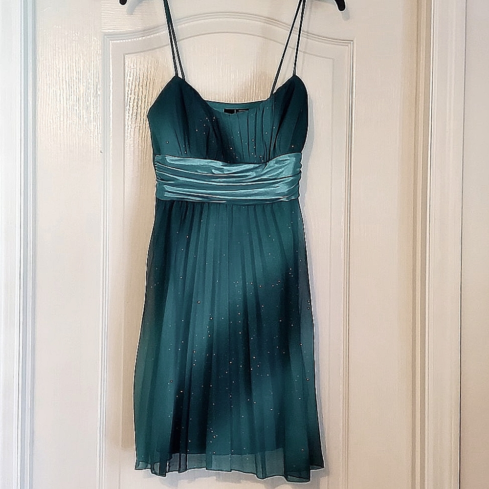 Dark Green Glittery Evening Dress